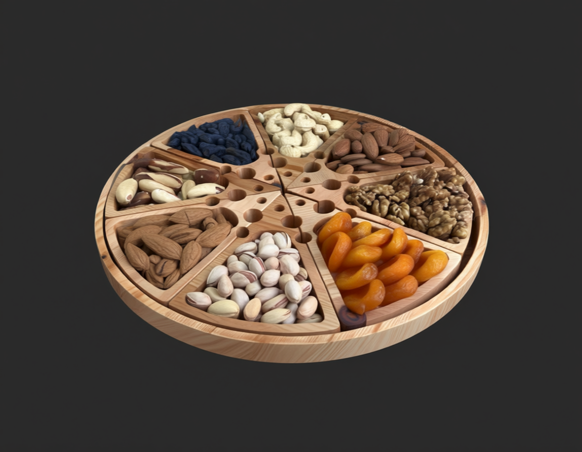 Ореховая тарелка - вид сбоку